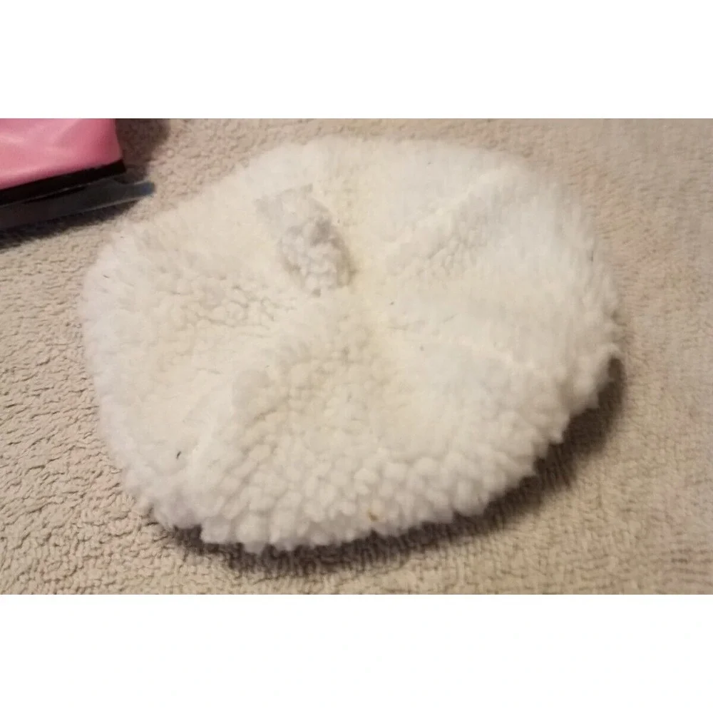 Pink  Fur Trimmed Ice Skates Fits 18 inch American Girl Dolls &‎ white Beret Hat